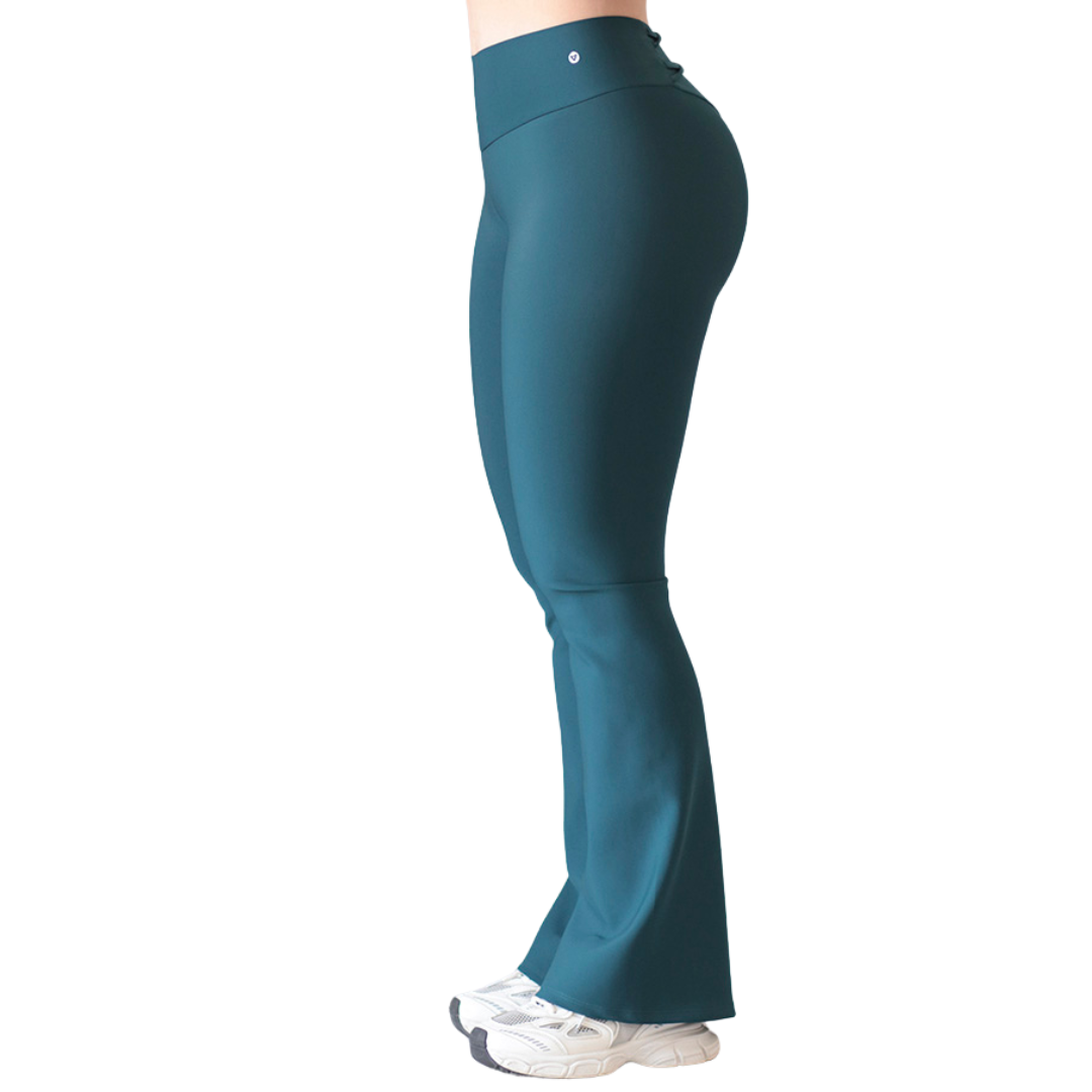 Leggings Deportivos para Mujer Fitness: Efecto Push Up, Cintura Alta, Textil Lycra Transpirable con Acabado Liso, Color Turquesa Tresa | Adriana Olimpo