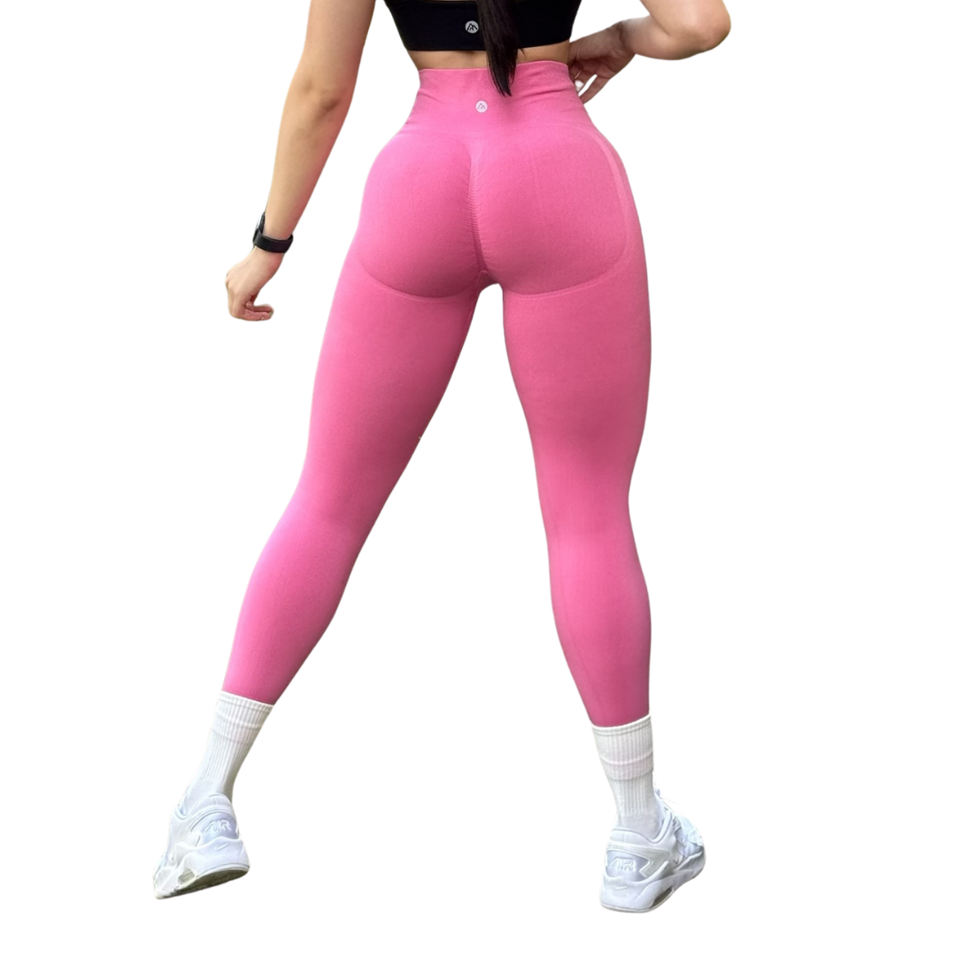 🔸 Leggings Burbuja + Push Up | Seamless Compresión - rosa chicle