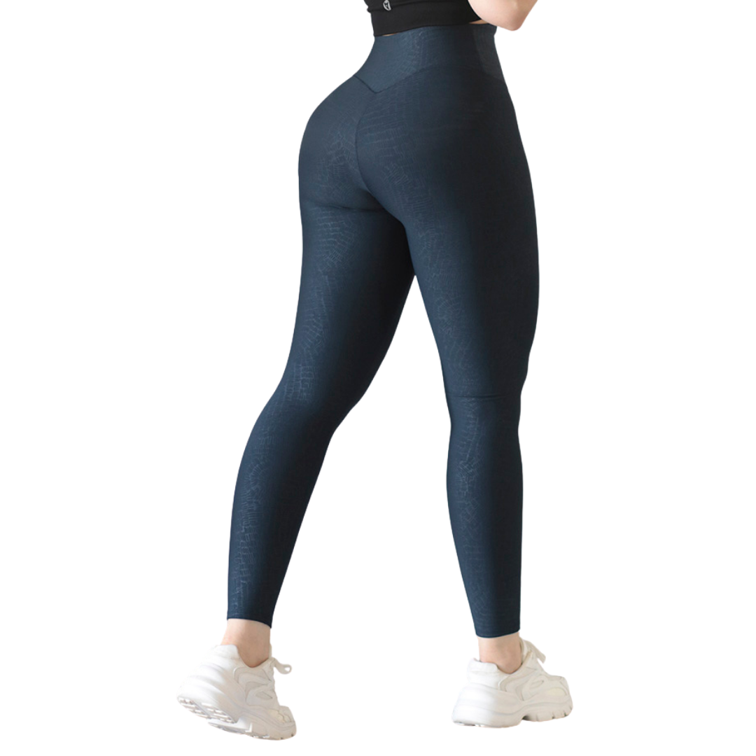 🔹 Leggings básico | Supplex Stretch, Relieves – azul medianoche