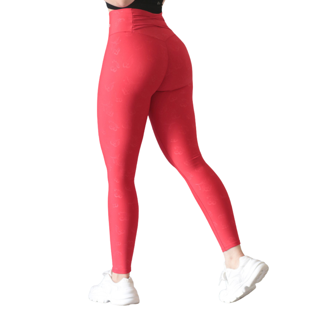 Leggings push up | Supplex Stretch, Relieves – cereza roja