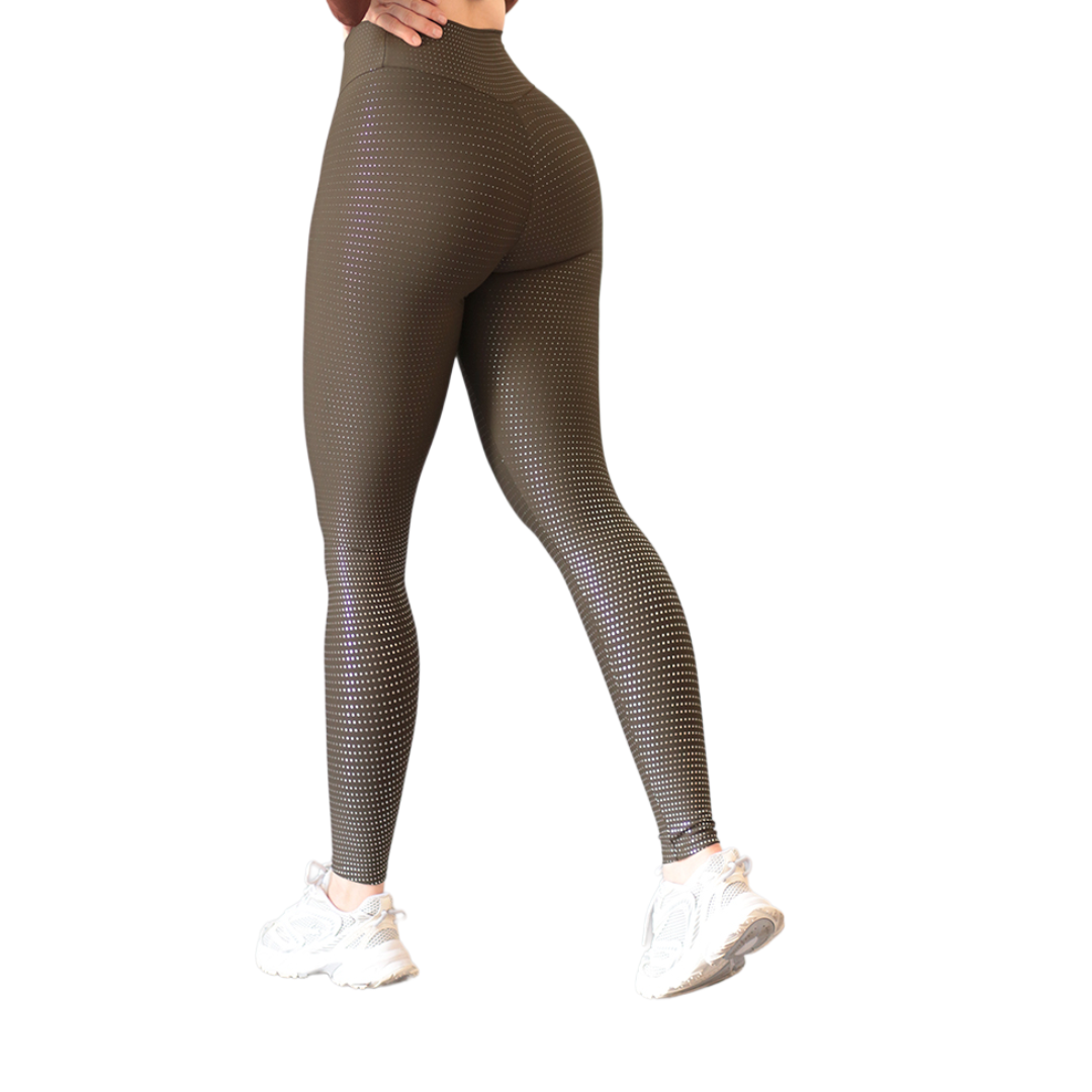 Leggings básico | Supplex Stretch, Destellos Puntos – Verde