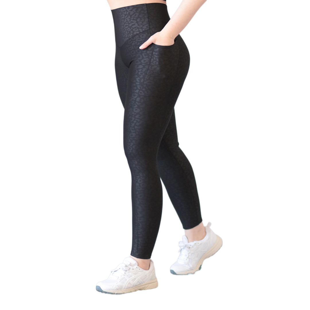 Leggings básico con bolsillos | Supplex Stretch, Relieves Felina - Negra