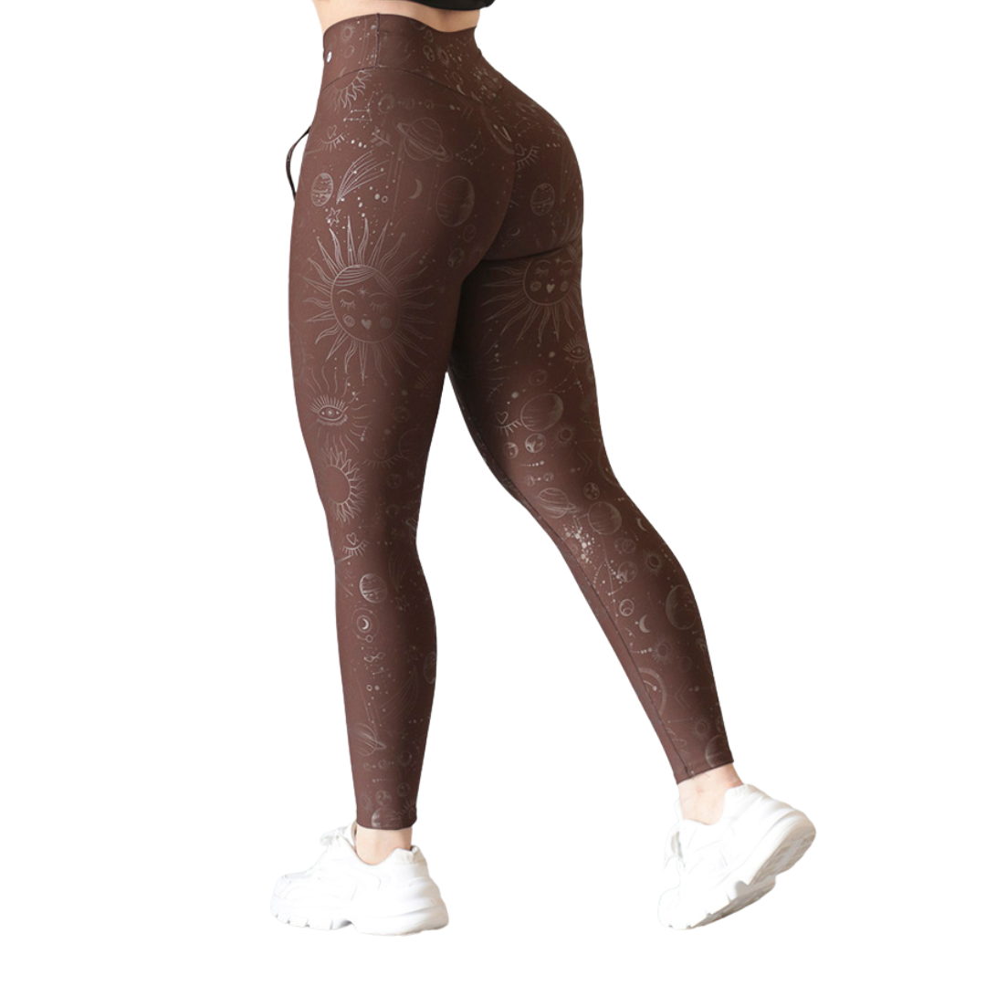 🔹 Leggings push up | Supplex Stretch, Destellos – Café solar
