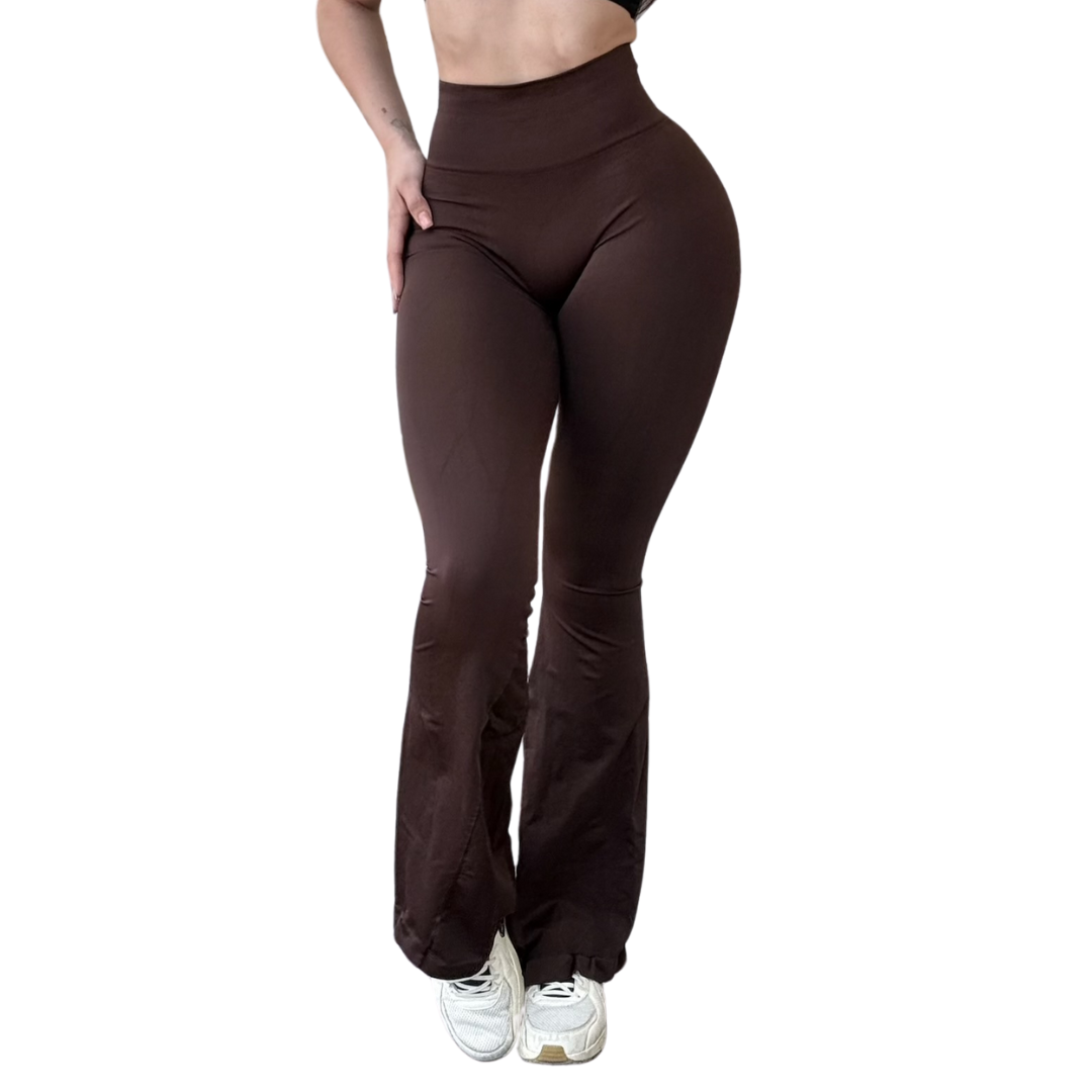Leggings Deportivos Seamless de Compresión para Mujer Fitness: Glúteos Redondos, Vientre Plano y Cintura Definida | Push Up + Compresión Faja, Ultra Cómodos y Sin Costuras, Color Chocolate, Color Negro | Adriana Olimpo