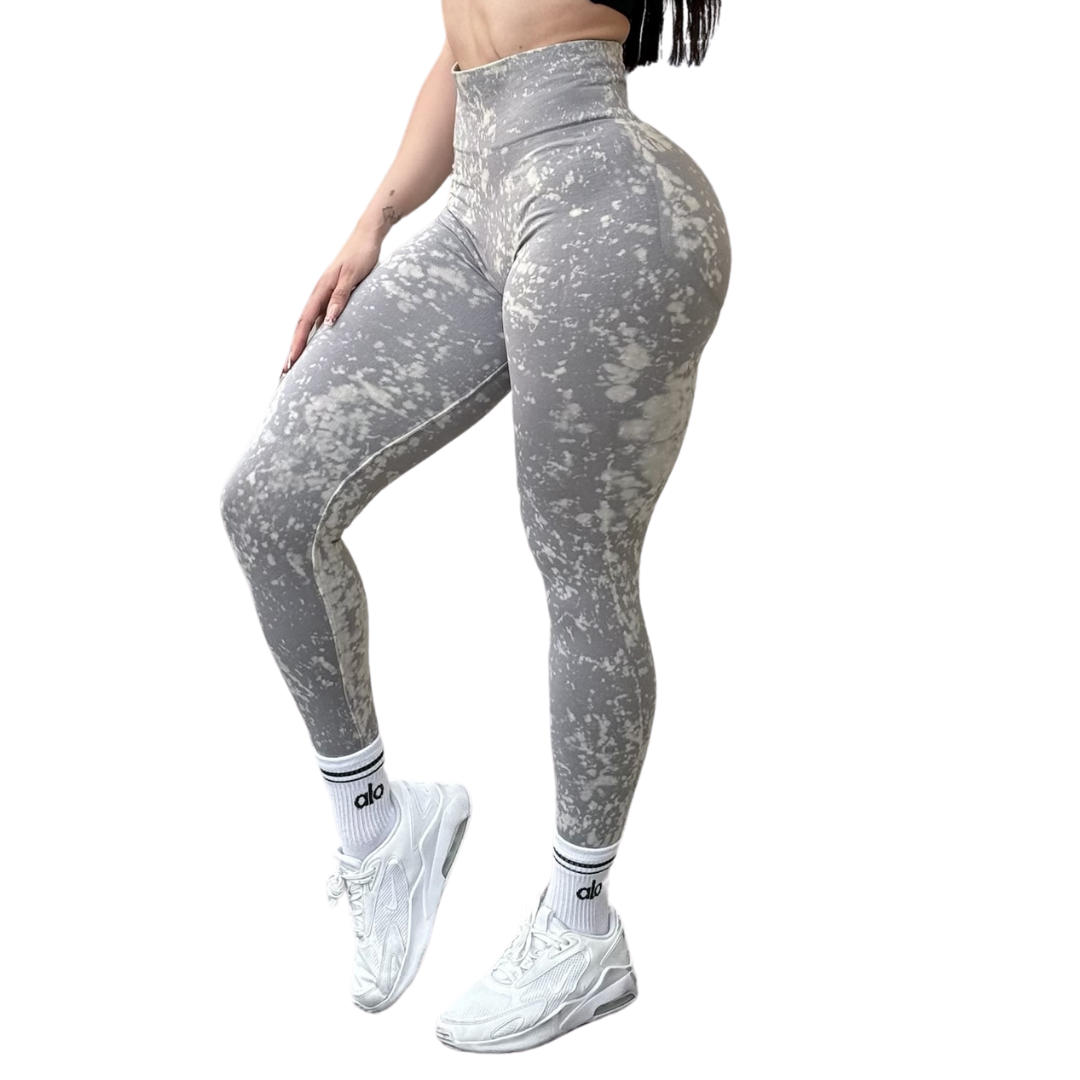 Leggings Burbuja + Push Up | Seamless Compresión – Gris Moteado