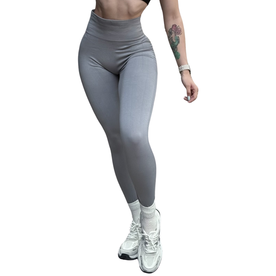 Leggings Burbuja + Push Up | Seamless Compresión - gris plata