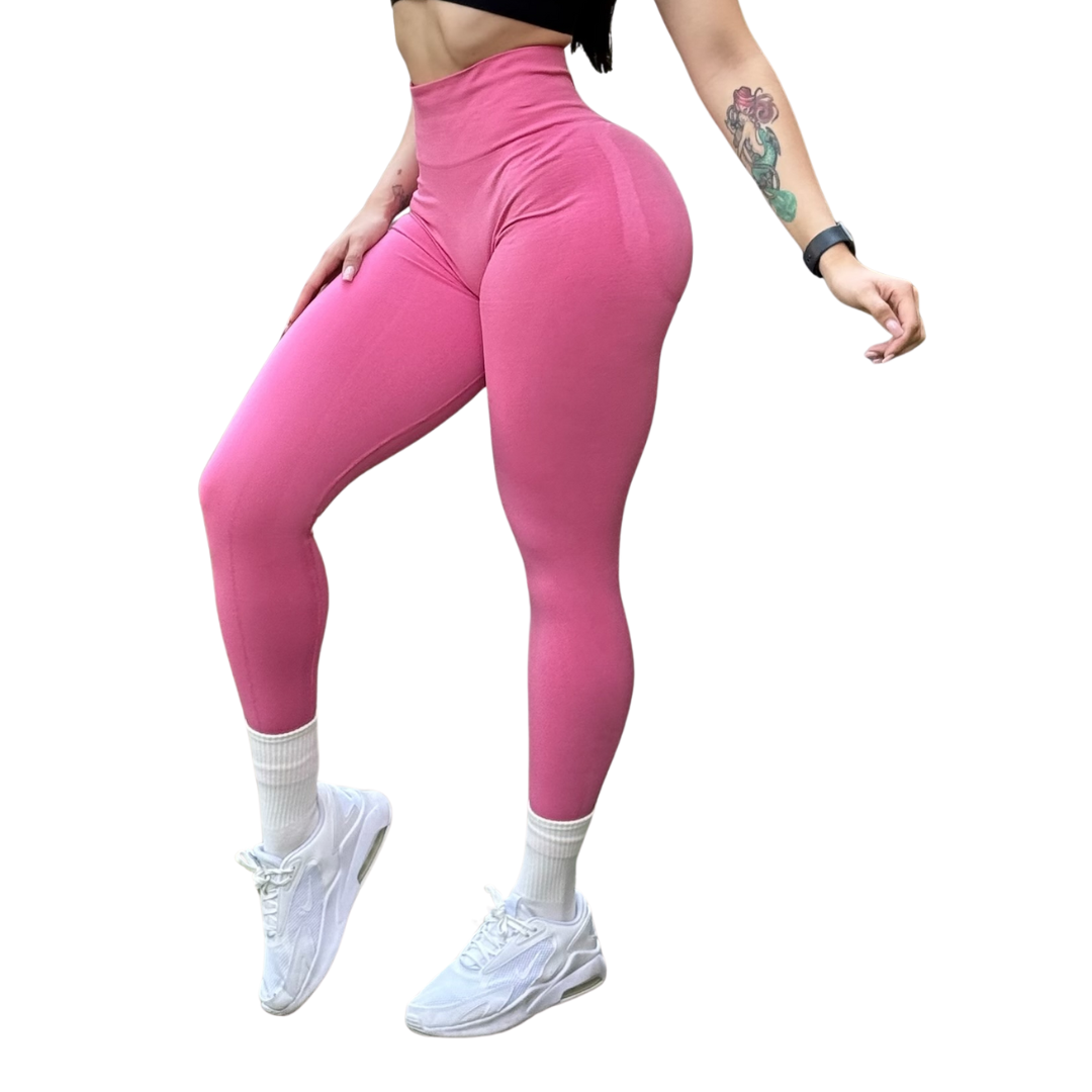 🔸 Leggings Burbuja + Push Up | Seamless Compresión - rosa chicle