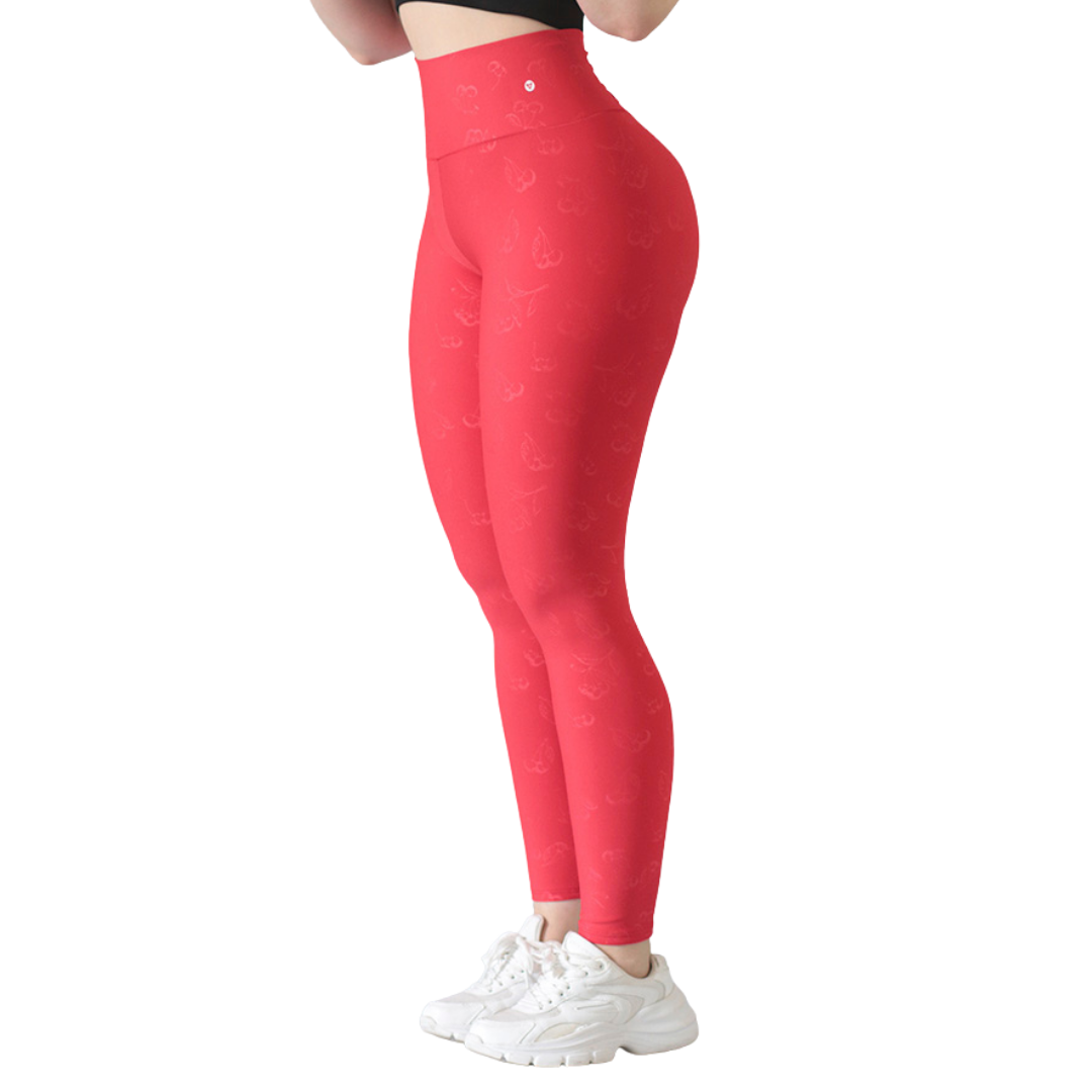 🔹 Leggings push up | Supplex Stretch, Relieves – cereza roja