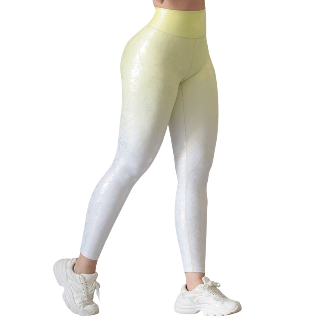 🔹 Leggings push up | Supplex Stretch, Destellos – Amarillo degradado