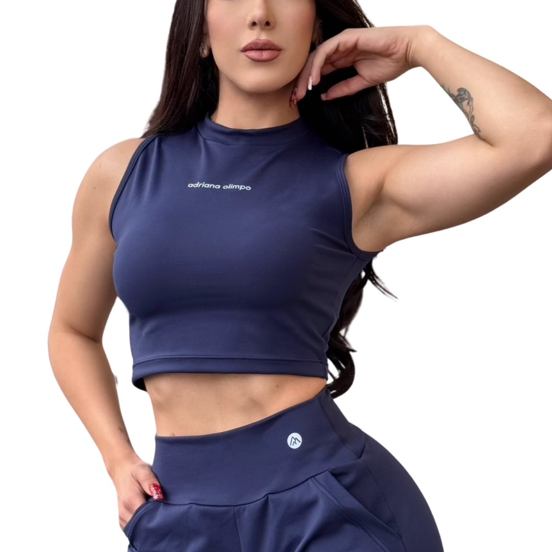 🔹 Tank top | Transpirable – azul marino