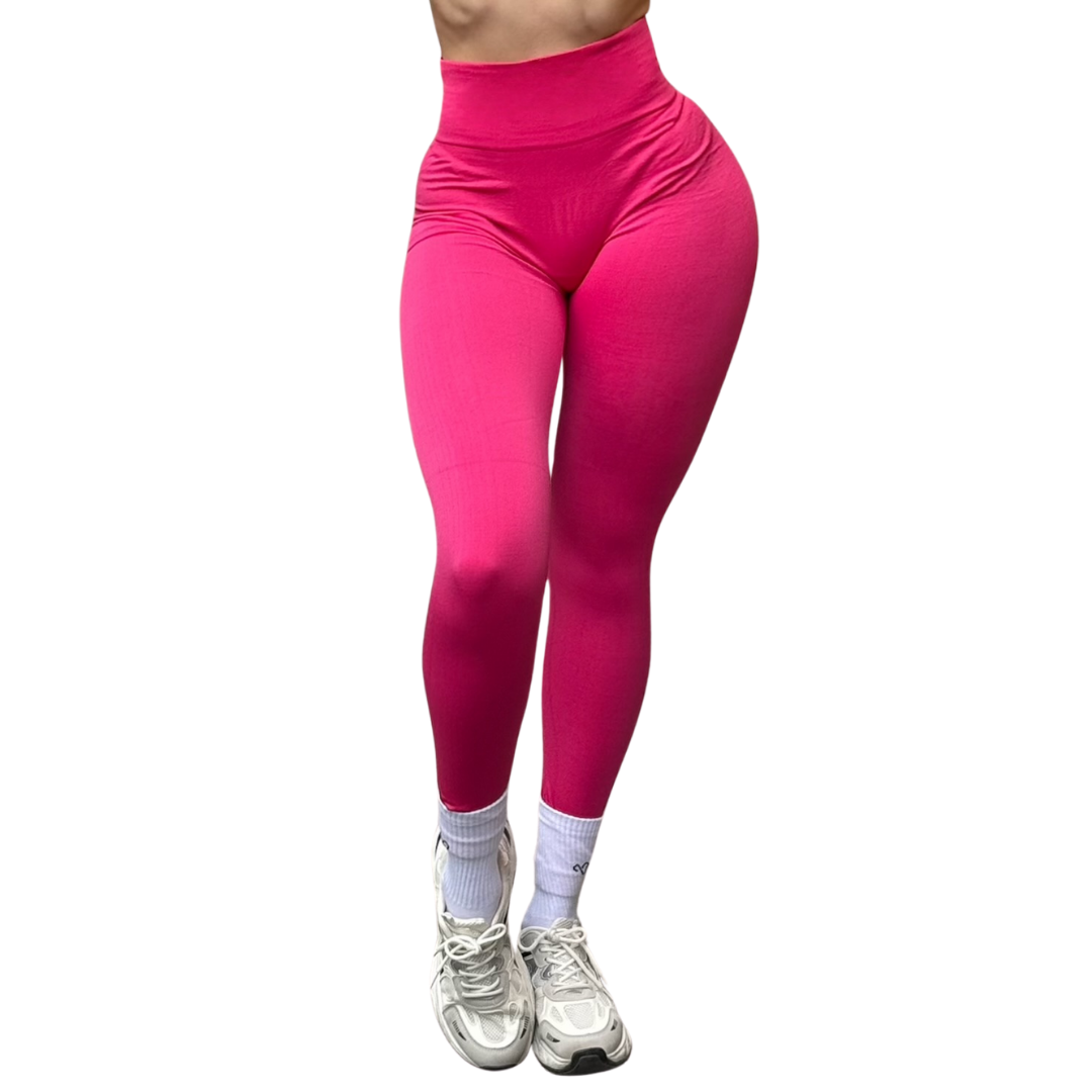 🔸 Leggings Burbuja + Push Up | Seamless Compresión – rosa barbie