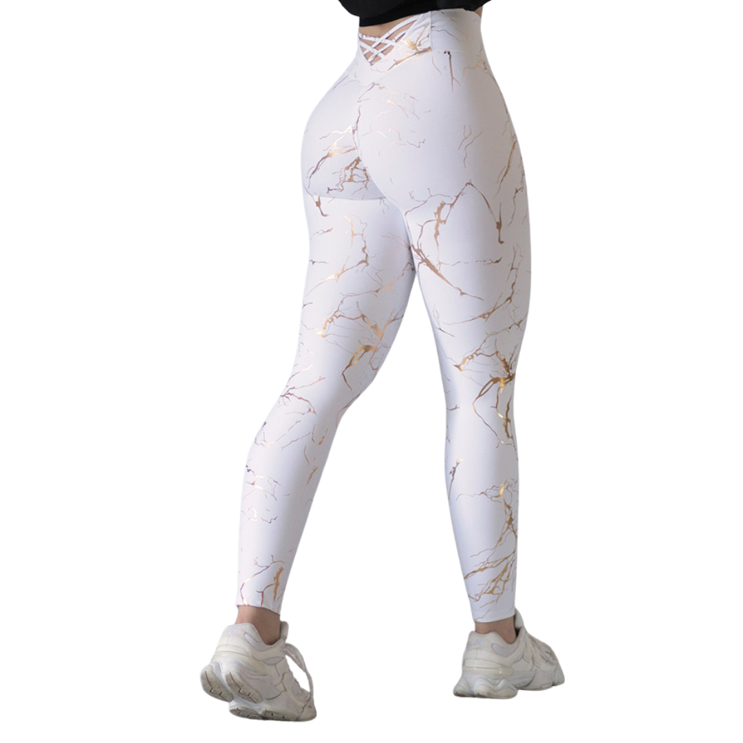 🔹 Leggings push up | Supplex Stretch, Destellos –  Rayos Blanco