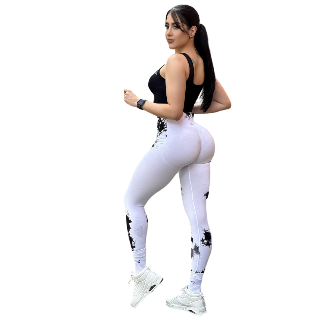 ADRIANAOLIMPO® | Leggins - Leggings Burbuja + Push Up | Seamless Compresión - Tie Day Blanco | Ropa deportiva para mujer Elite HotSale Blackfriaday Envío Gratis a México. Mayoreo Menudeo Ofertas Exclusivas
