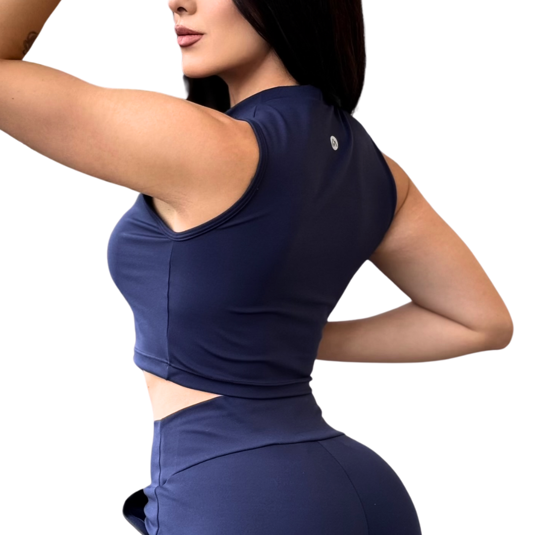 🔹 Tank top | Transpirable – azul marino