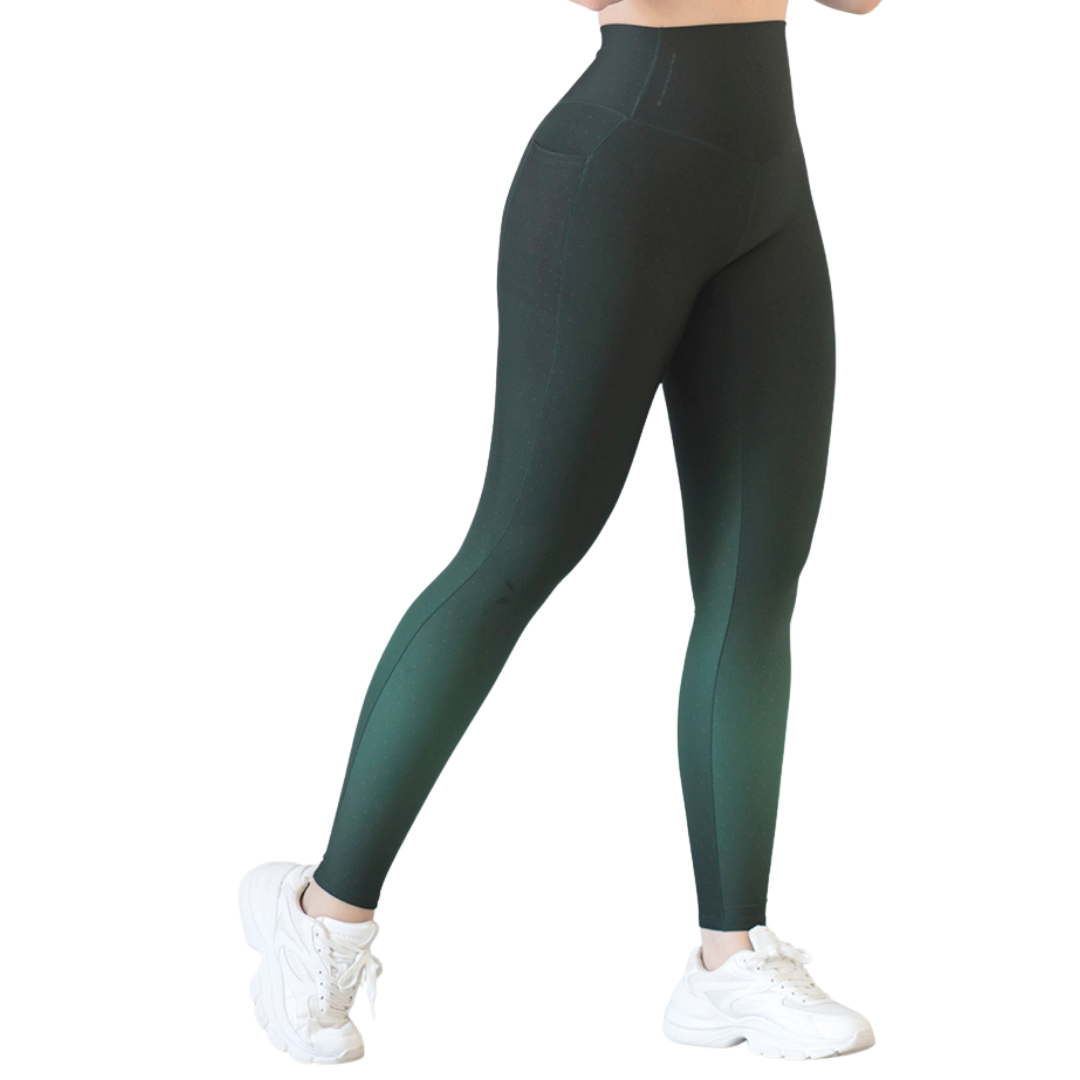 🔹 Leggings básico con bolsillos | Supplex Stretch, Liso – verde degradado