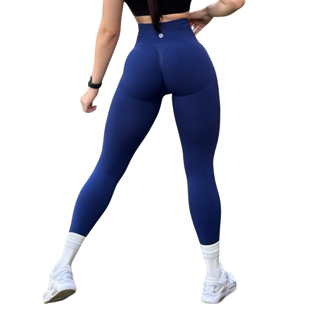 🔸 Leggings Burbuja + Push Up | Seamless Compresión - azul onix