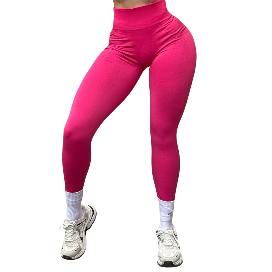🔸 Leggings Burbuja + Push Up | Seamless Compresión – rosa barbie