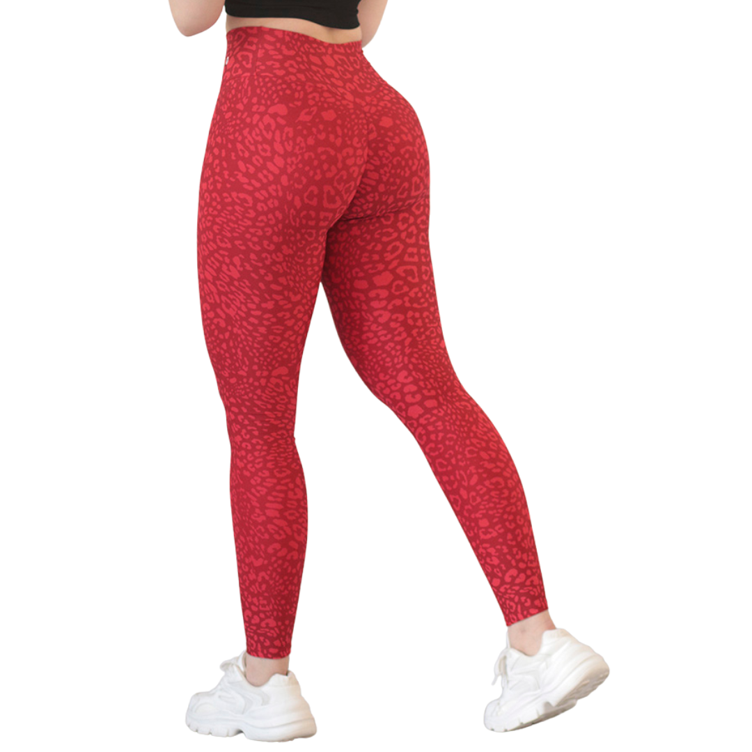 Leggings push up | Supplex Stretch, Liso – Rojo