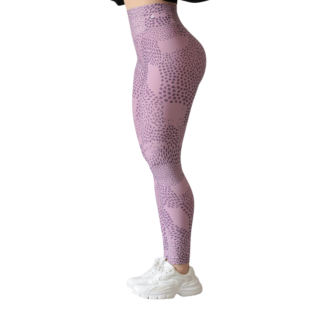 Leggings deportivos supplex para mujer, efecto push up con cintura alta, textil lycra transpirable con acabado liso. Color palo de rosa | Adriana Olimpo