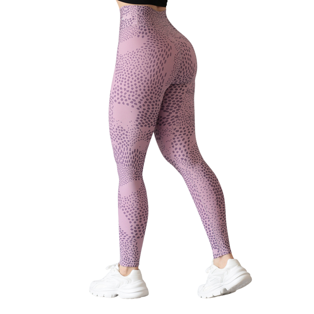 Leggings deportivos supplex para mujer, efecto push up con cintura alta, textil lycra transpirable con acabado liso. Color palo de rosa | Adriana Olimpo