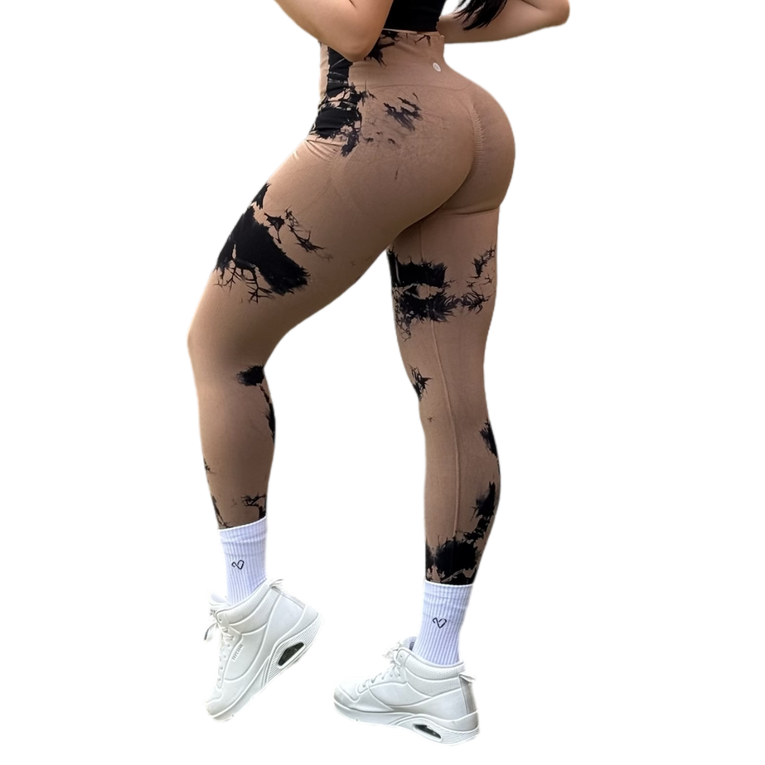 Leggings Burbuja + Push Up | Seamless Compresión - Tie Day Moka