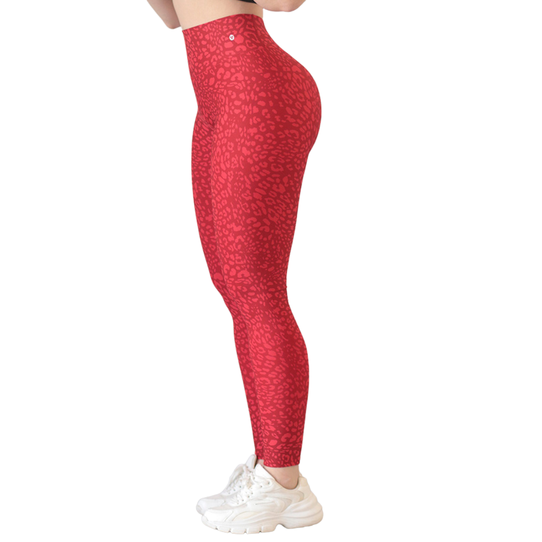 Leggings push up | Supplex Stretch, Liso – Rojo