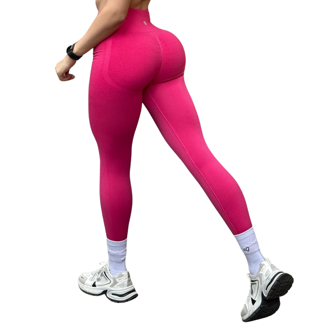 🔸 Leggings Burbuja + Push Up | Seamless Compresión – rosa barbie