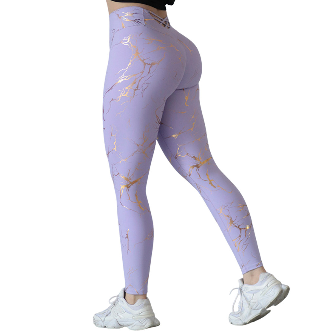 🔹 Leggings push up | Supplex Stretch, Destellos –  Rayos Lila
