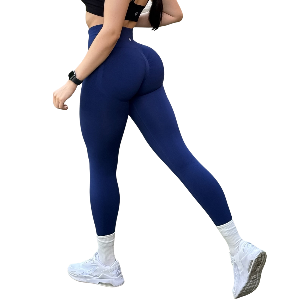 🔸 Leggings Burbuja + Push Up | Seamless Compresión - azul onix