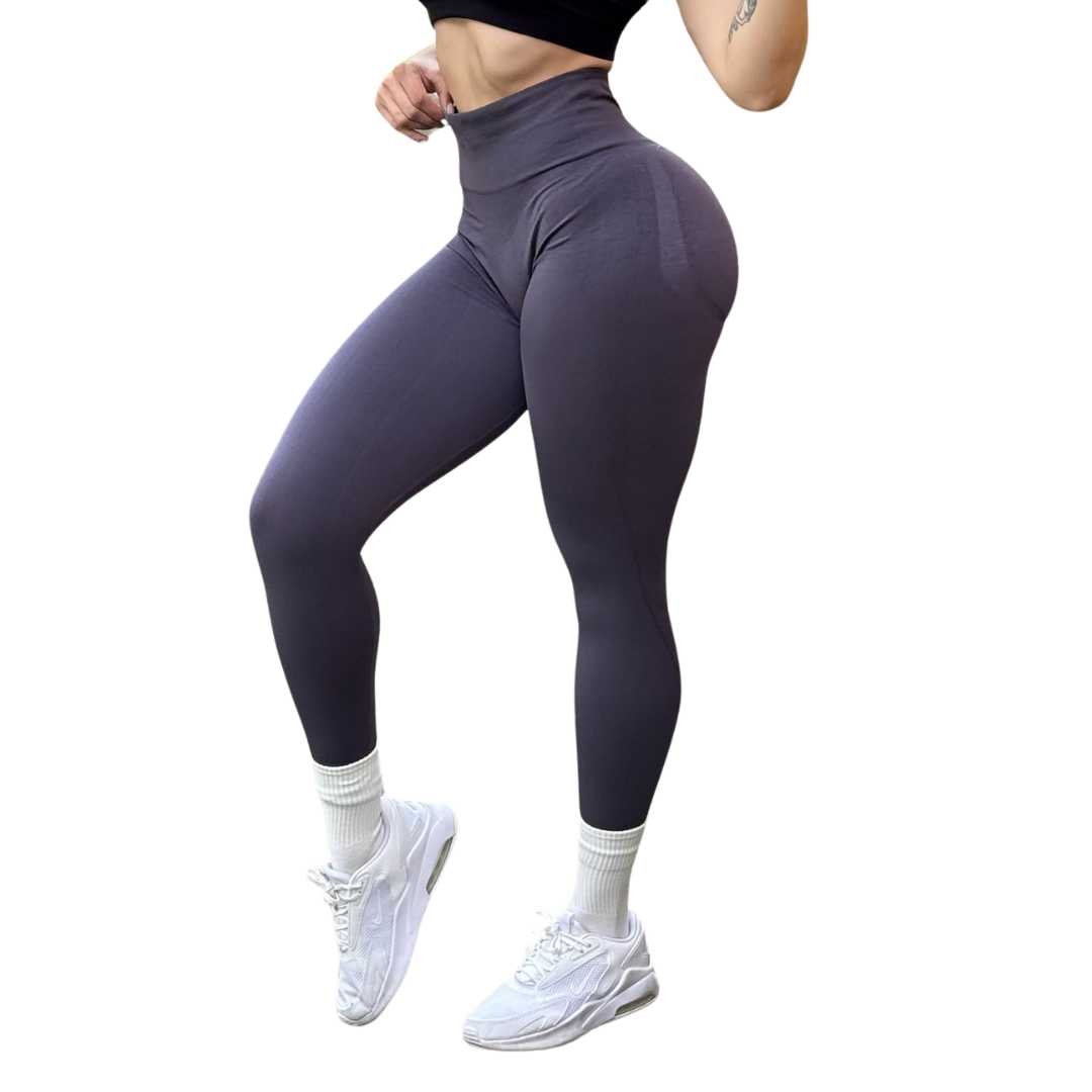 🔸 Leggings Burbuja + Push Up | Seamless Compresión - Gris Luna