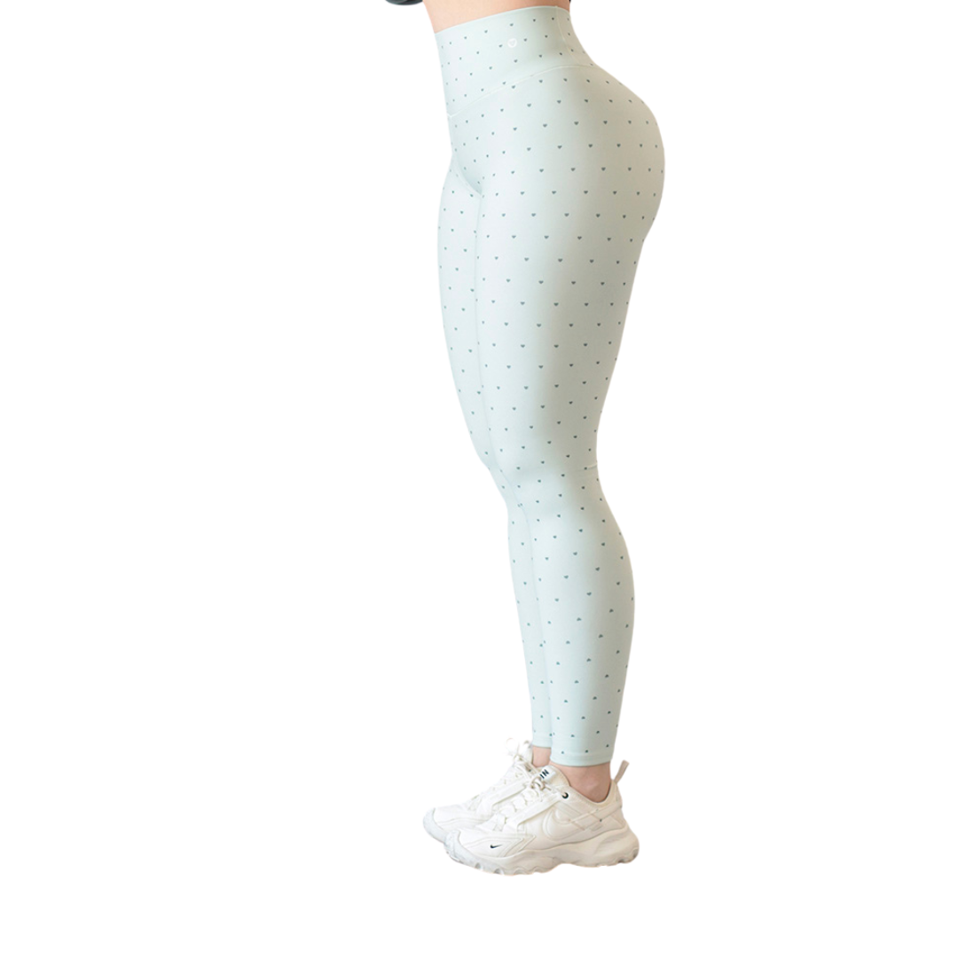 Leggings Deportivos para Mujer Fitness: Efecto Push Up, Cintura Alta, Textil Lycra Transpirable con Acabado Liso, Color Menta | Adriana Olimpo