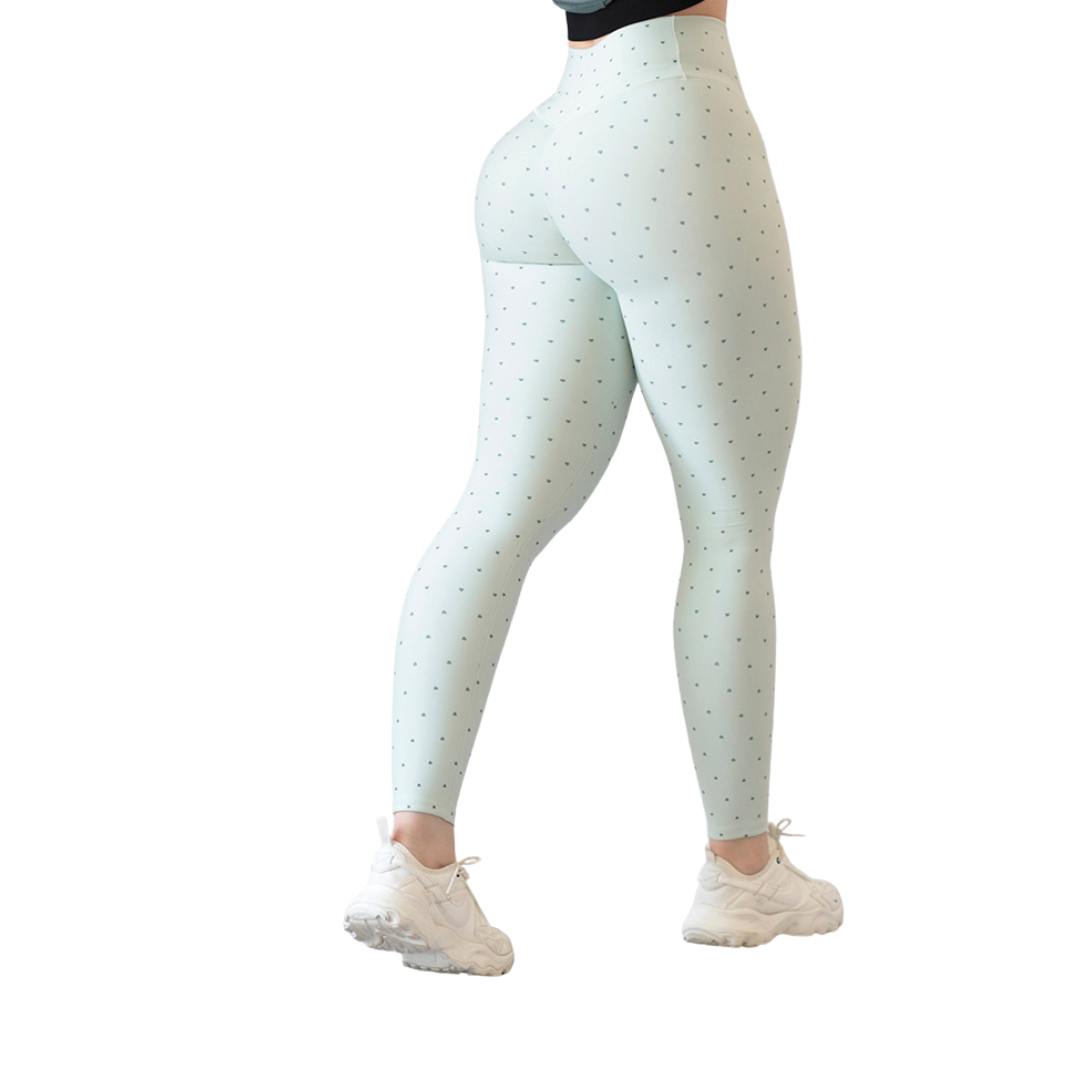Leggings Deportivos para Mujer Fitness: Efecto Push Up, Cintura Alta, Textil Lycra Transpirable con Acabado Liso, Color Menta | Adriana Olimpo