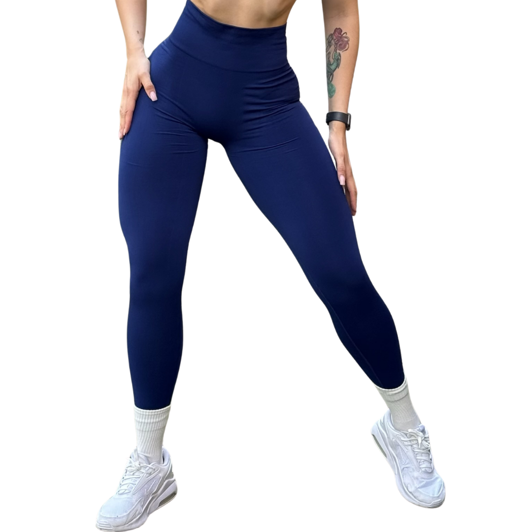 🔸 Leggings Burbuja + Push Up | Seamless Compresión - azul onix