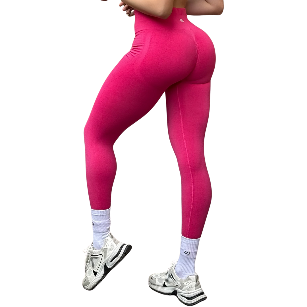 🔸 Leggings Burbuja + Push Up | Seamless Compresión – rosa barbie