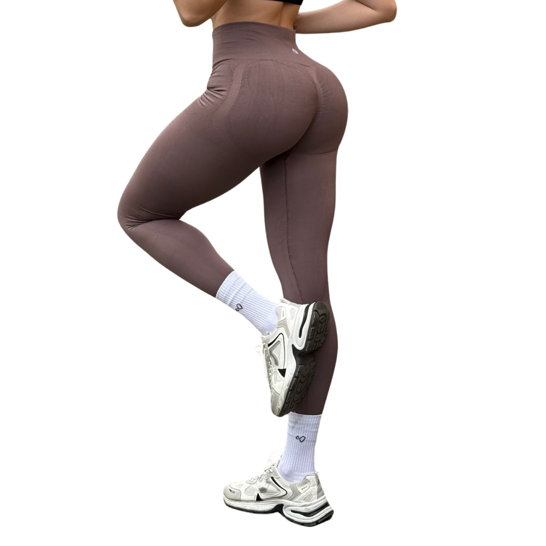 Leggings Burbuja + Push Up | Seamless Compresión - Almendra