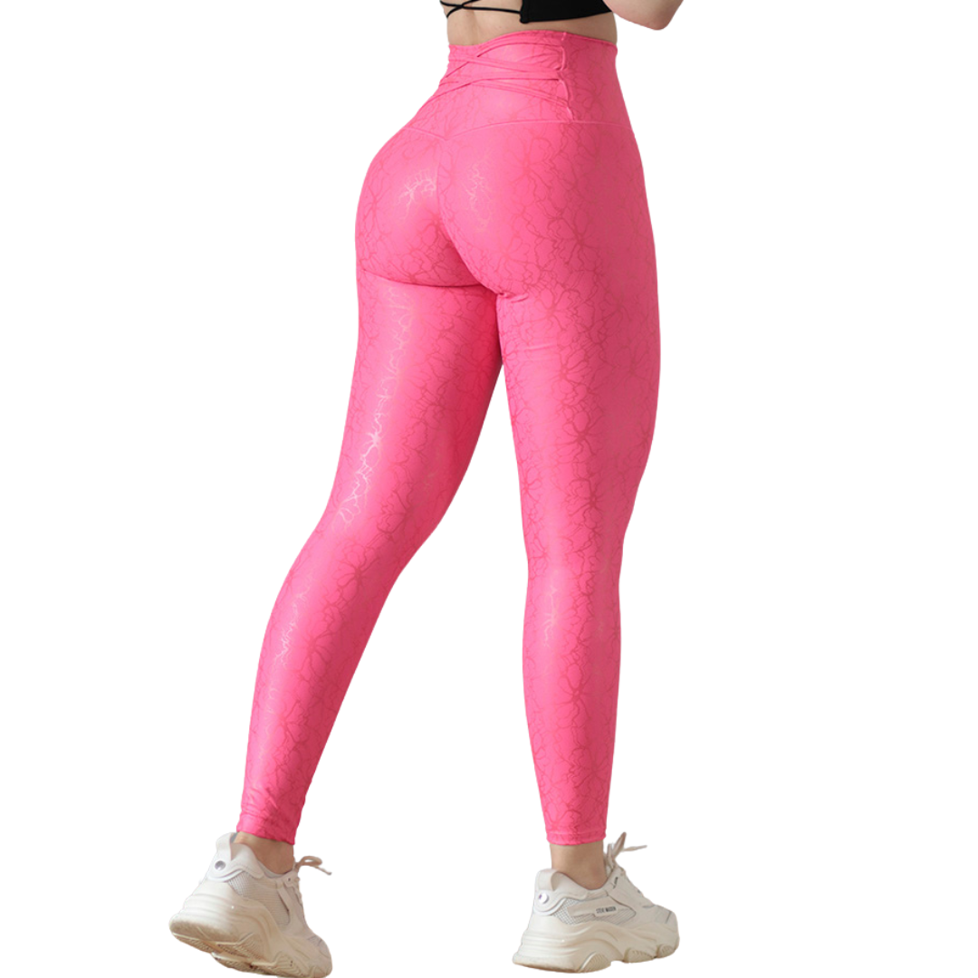 LEGGIN ELITE EFECTO PUSH UP TEXTIL TEXTURIZADO ROSA NE N