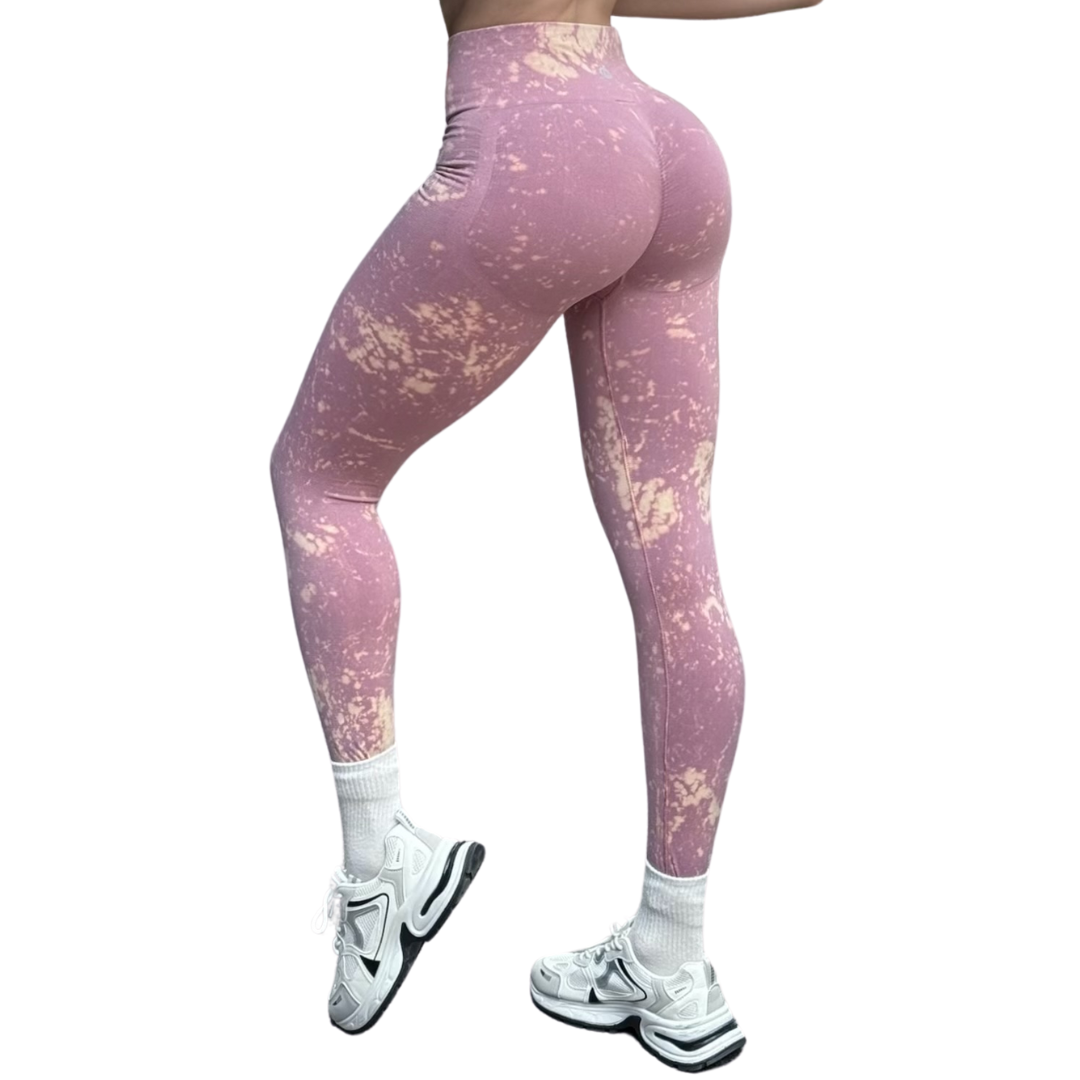Leggings Burbuja + Push Up | Seamless Compresión - lavanda moteado