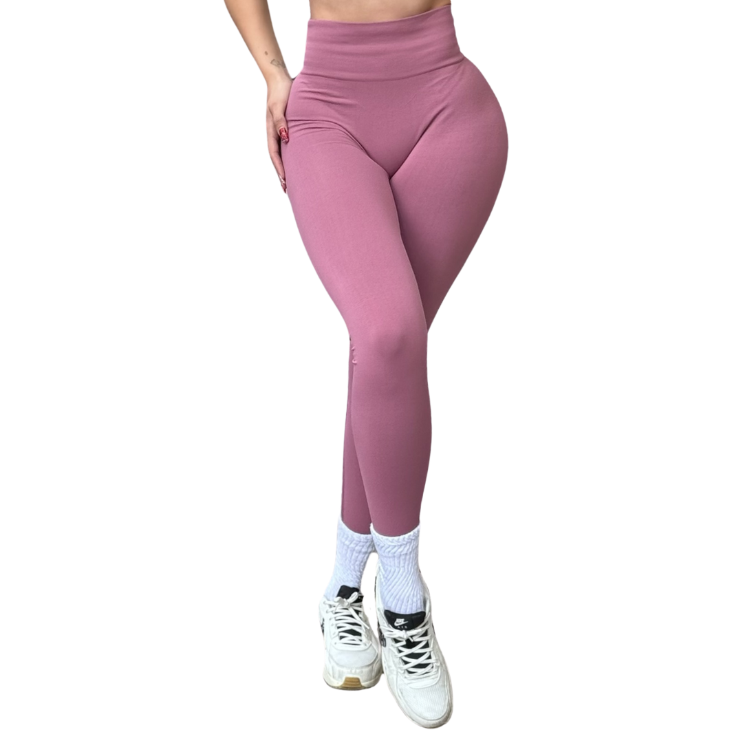 Leggings Burbuja + Push Up | Seamless Compresión - Rosa Malva