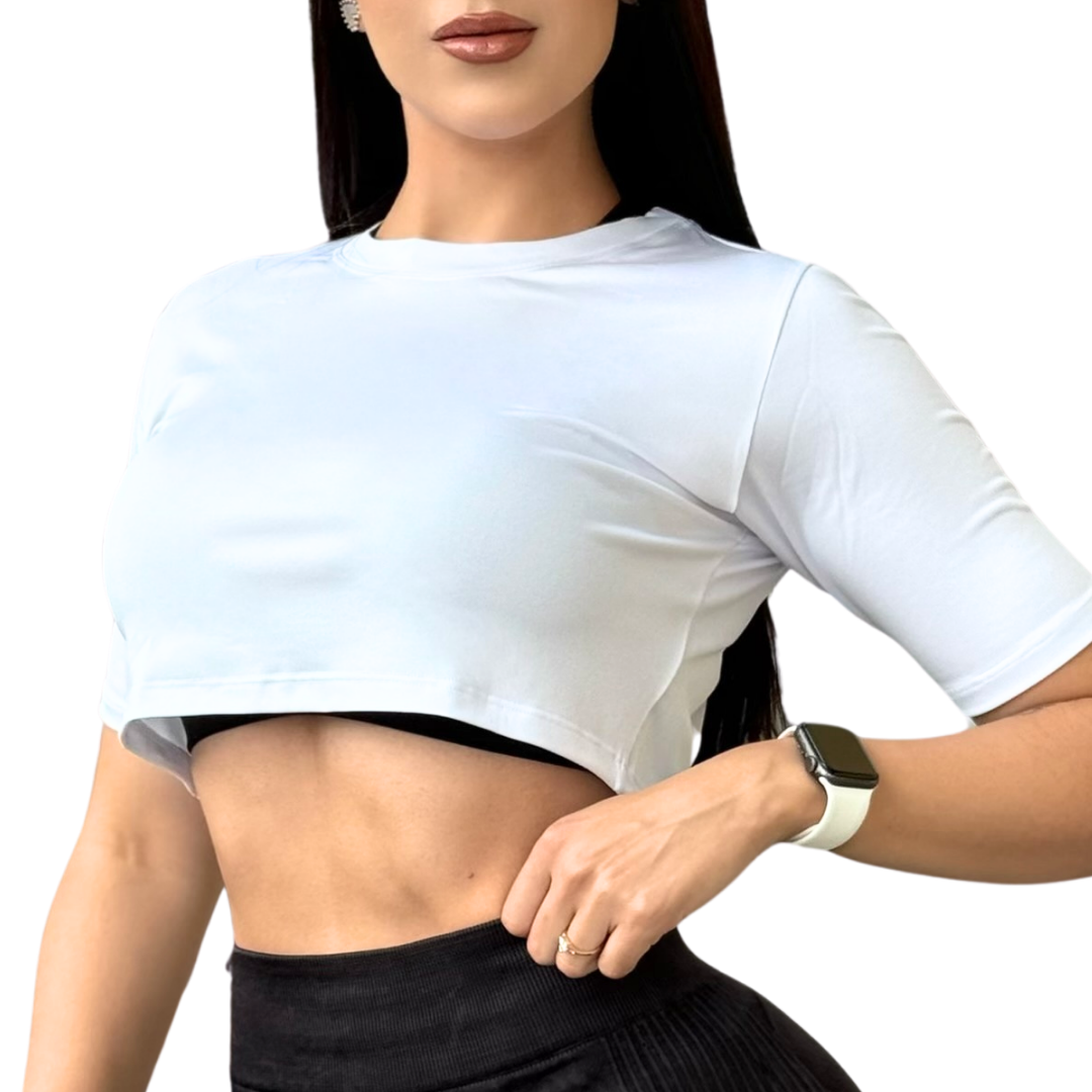 🔹 Blusa deportiva manga corta | Transpirable, Liso