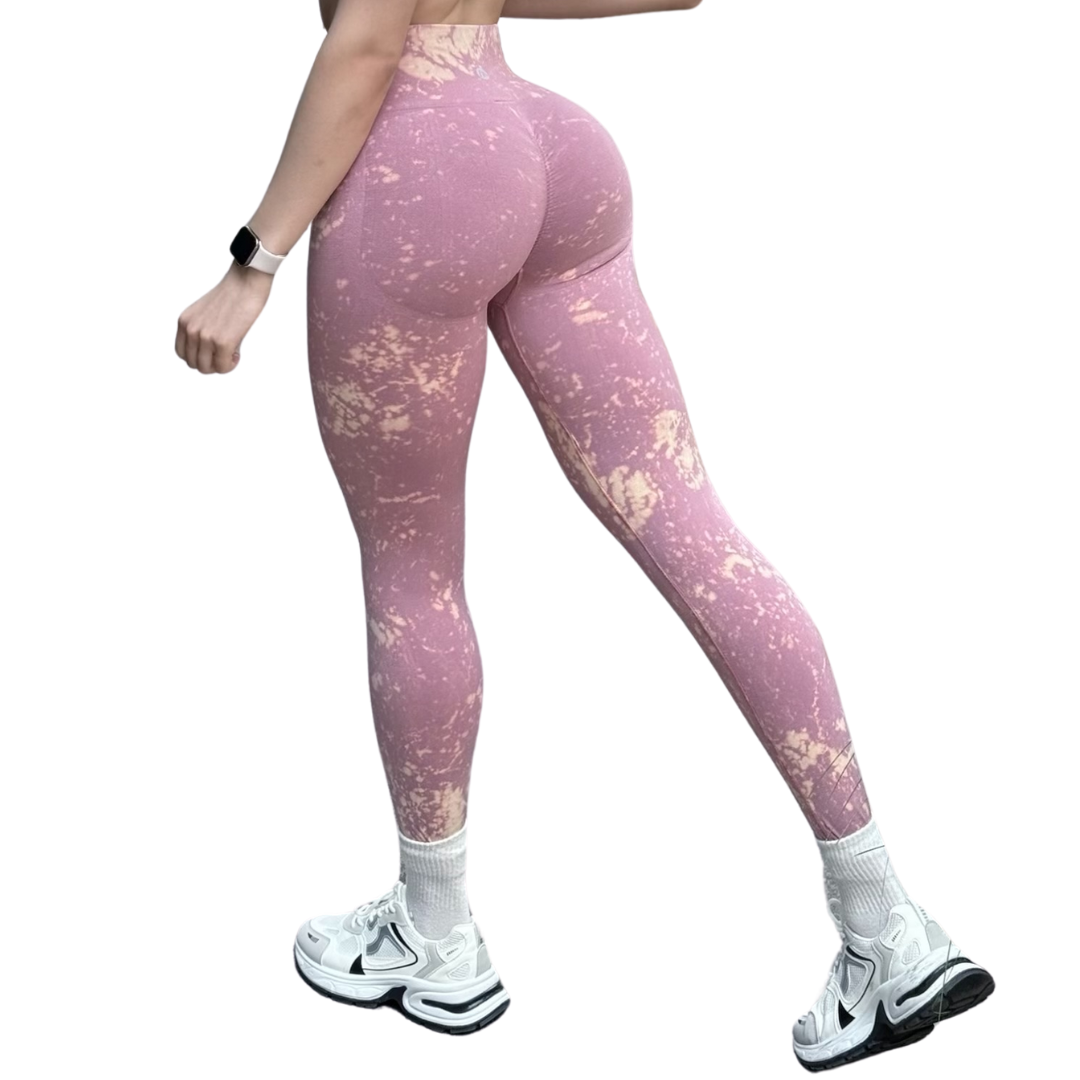 Leggings Burbuja + Push Up | Seamless Compresión - lavanda moteado