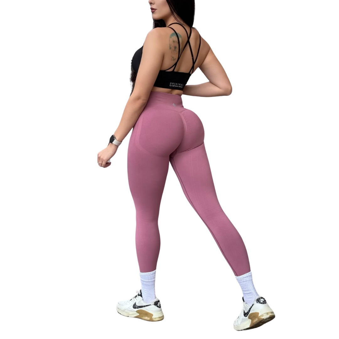 Leggings Burbuja + Push Up | Seamless Compresión - Rosa Malva