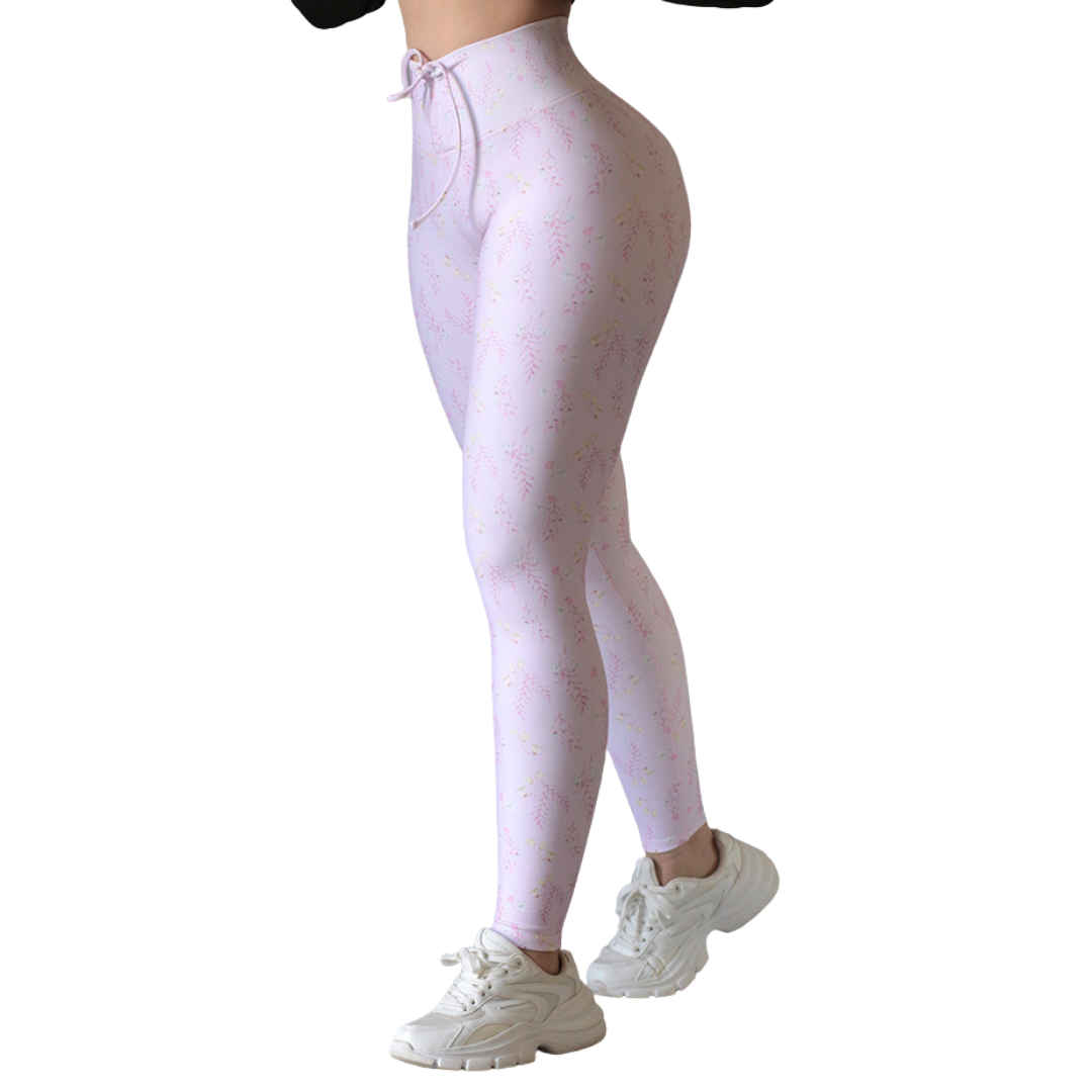🔹 Leggings push up | Supplex Stretch, Liso – Flores Rosas