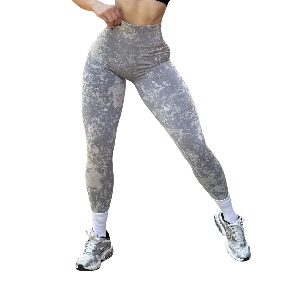 Leggings Burbuja + Push Up | Seamless Compresión - Pizarra Deslavado