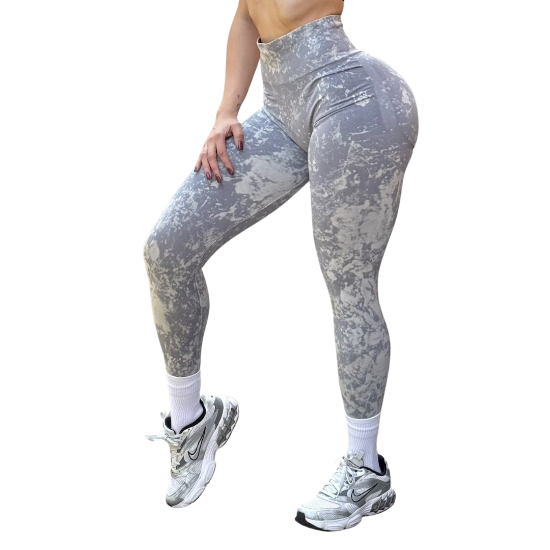Leggings Burbuja + Push Up | Seamless Compresión - Pizarra Deslavado