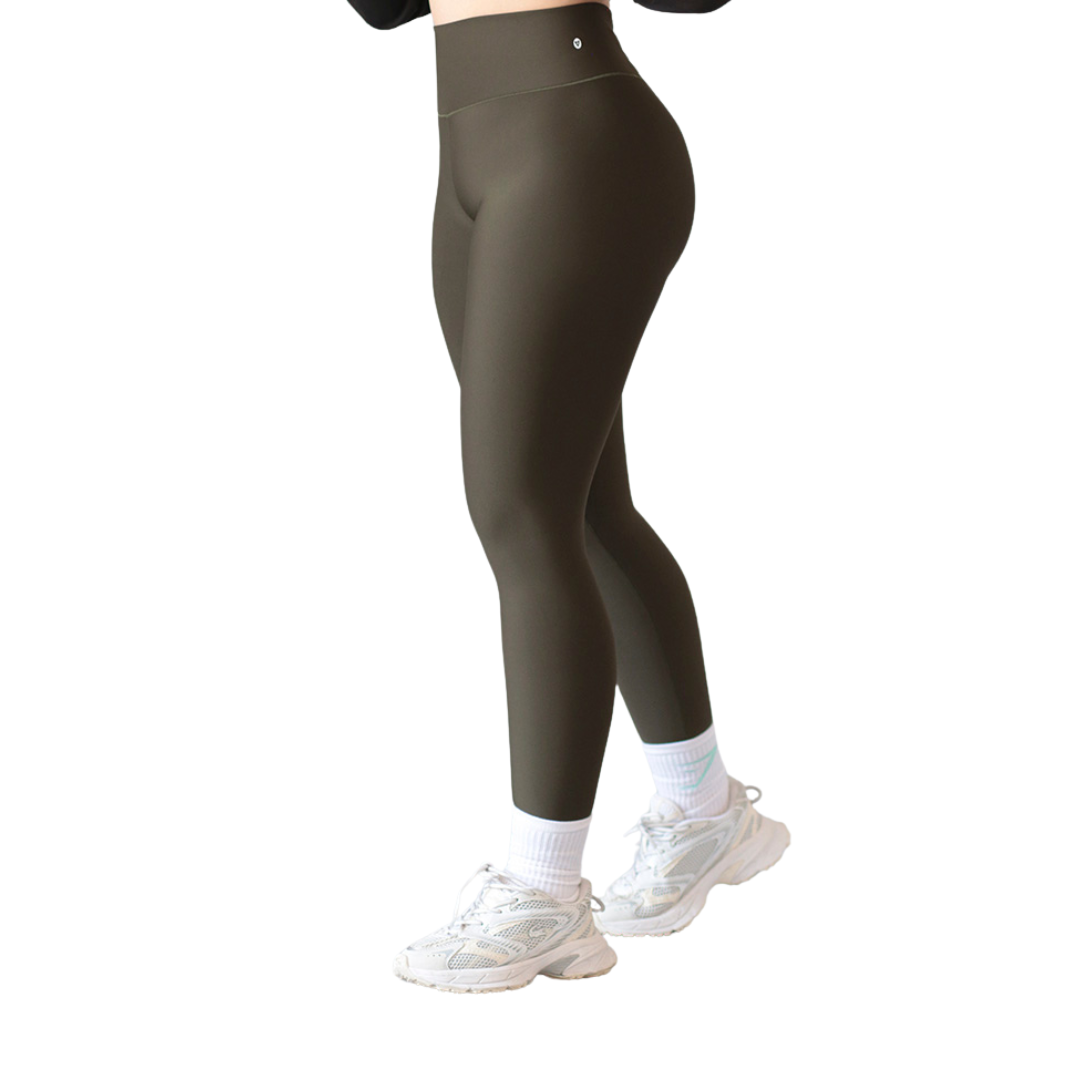 Leggings deportivos para mujer, efecto push up con cintura alta, textil lycra transpirable con acabado liso. Color verde | Adriana Olimpo