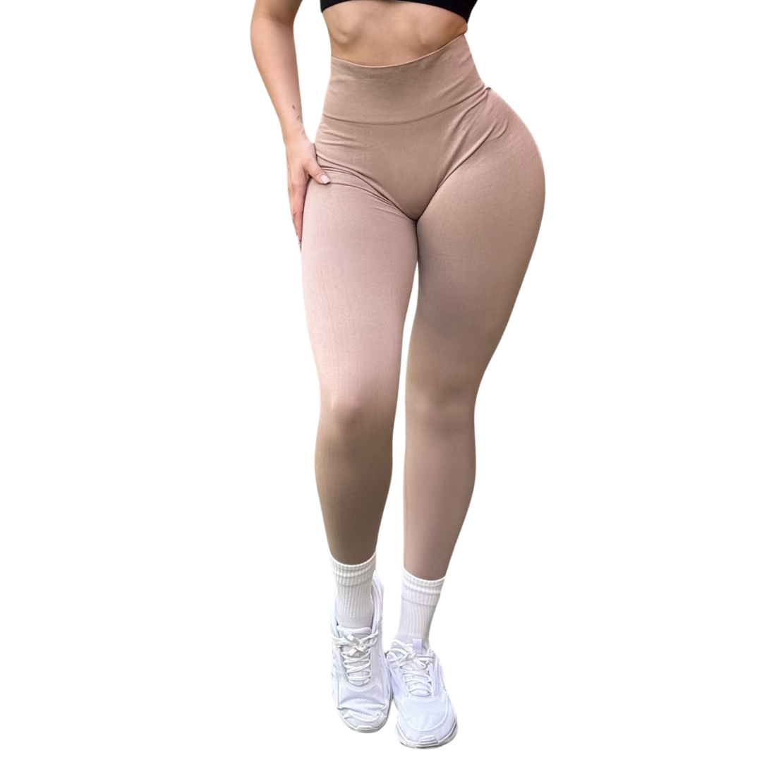 🔸 Leggings Burbuja + Push Up | Seamless Compresión - caramelo