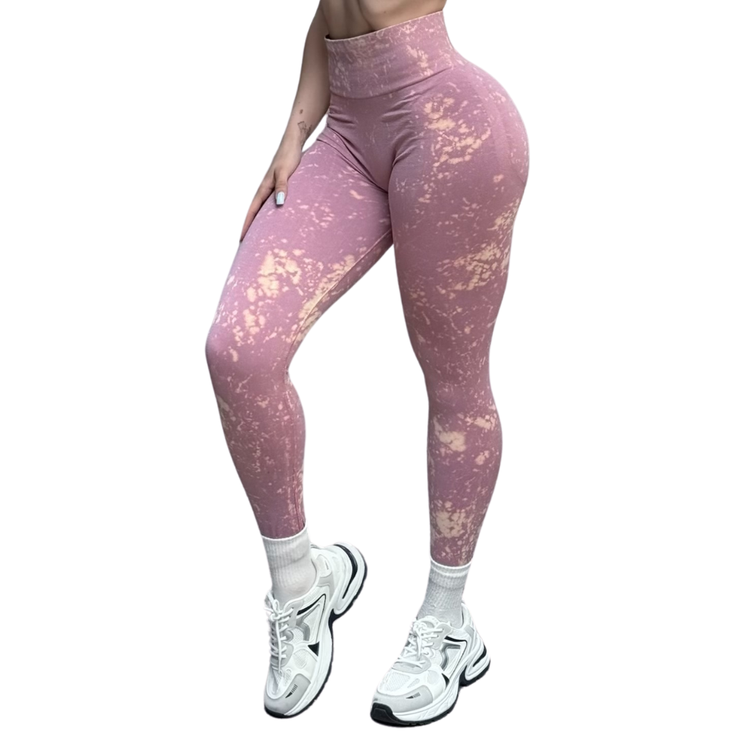 Leggings Burbuja + Push Up | Seamless Compresión - lavanda moteado