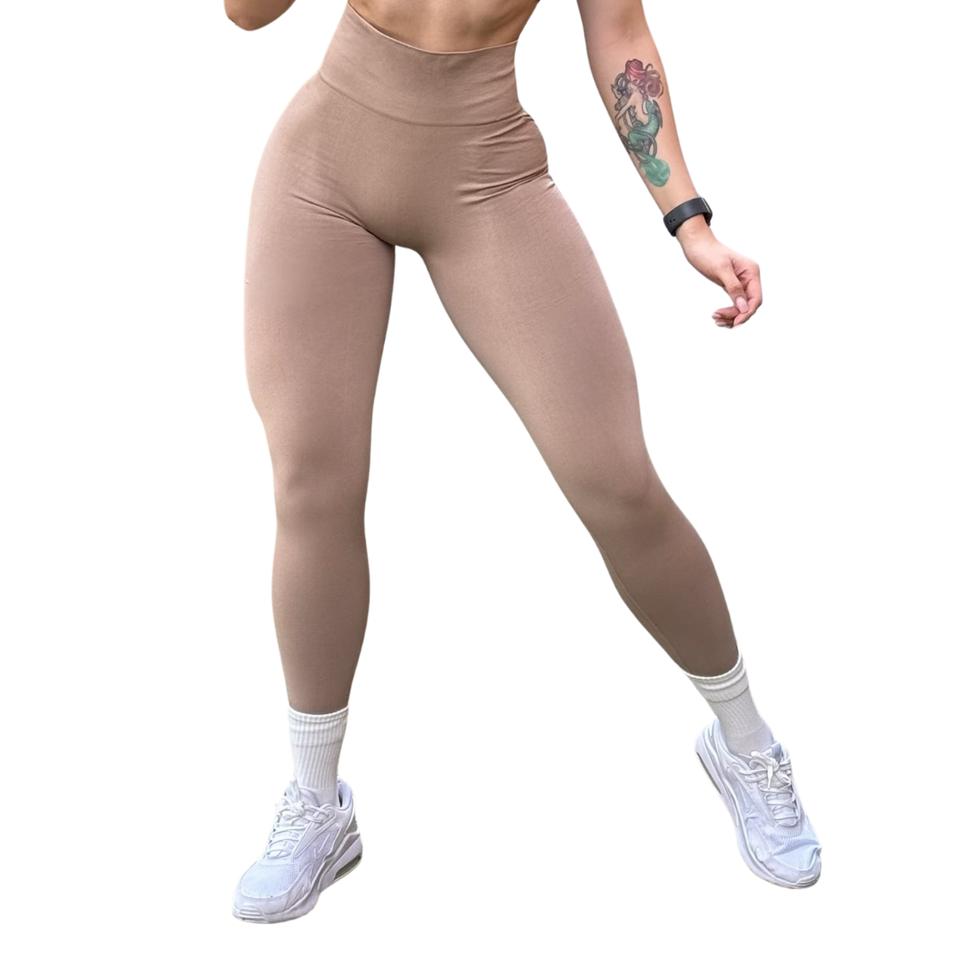🔸 Leggings Burbuja + Push Up | Seamless Compresión - caramelo