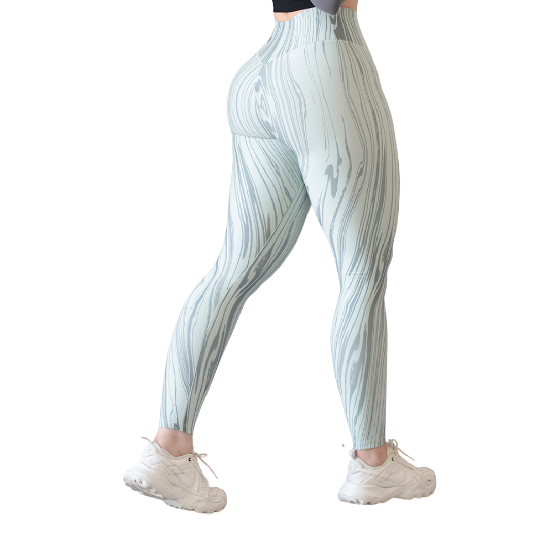 Leggings Deportivos para Mujer Fitness: Efecto Push Up, Cintura Alta, Textil Lycra Transpirable con Acabado Liso, Color Menta Parota | Adriana Olimpo