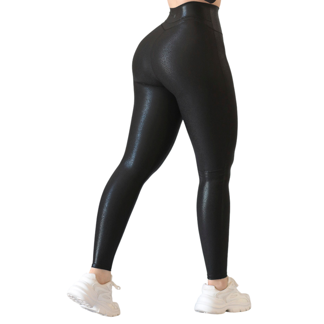 🔹 Leggings básico | Supplex Stretch, Destellos – Negra